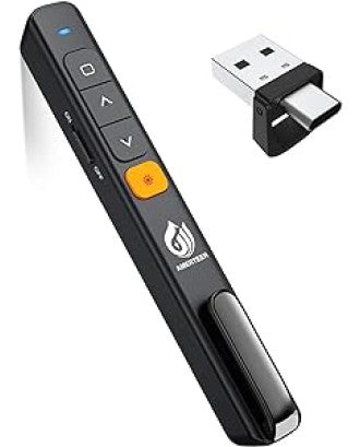 AMERTEER Wireless Presenter, 2 in 1 Type C and USB 2.4GHz PPT Presentation Presenter PowerPoint Presentation