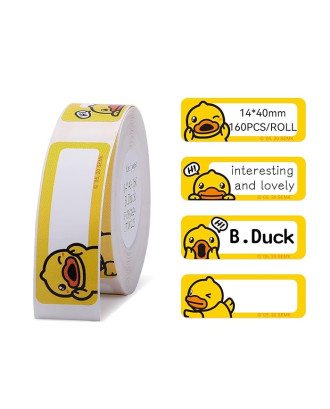 Thermal Label Makers with 1 Roll Cartoon Tape, Portable Cute Mini Bluetooth Sticker Printer