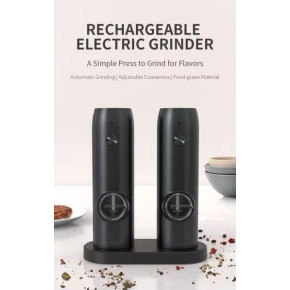 Electric Salt & Pepper Grinder, Automatic Pepper Mill with Adjustable Grind Coarseness