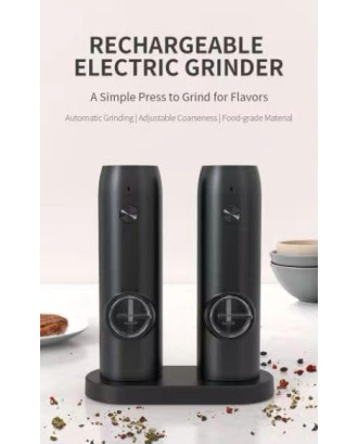 Electric Salt & Pepper Grinder, Automatic Pepper Mill with Adjustable Grind Coarseness