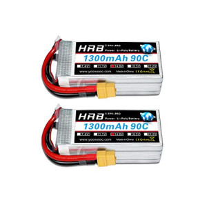 HRB 2PCS 4S 14.8V 1300mAh 90C Lipo Battery Pack