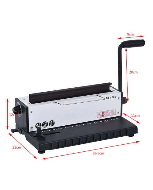 New All Steel Metal Wire Coil 34Holes Punching Binding Machine Binder Puncher