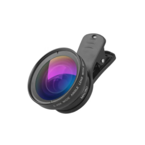 Super Wide Angle And Macro Mobile Camera Lens With Lens Clip Black