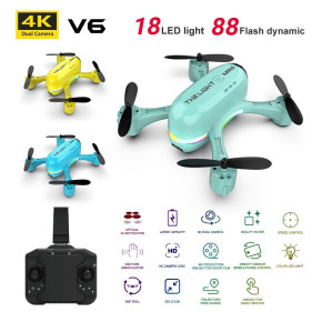 V6 Mini 4K HD Dual Camera Remote Control Aircraft Optical Flow Positioning Quadcopter