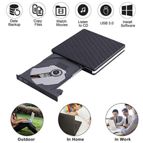 External DVD Drive, USB 3.0 Type-C CD DVD +/-RW Optical Drive